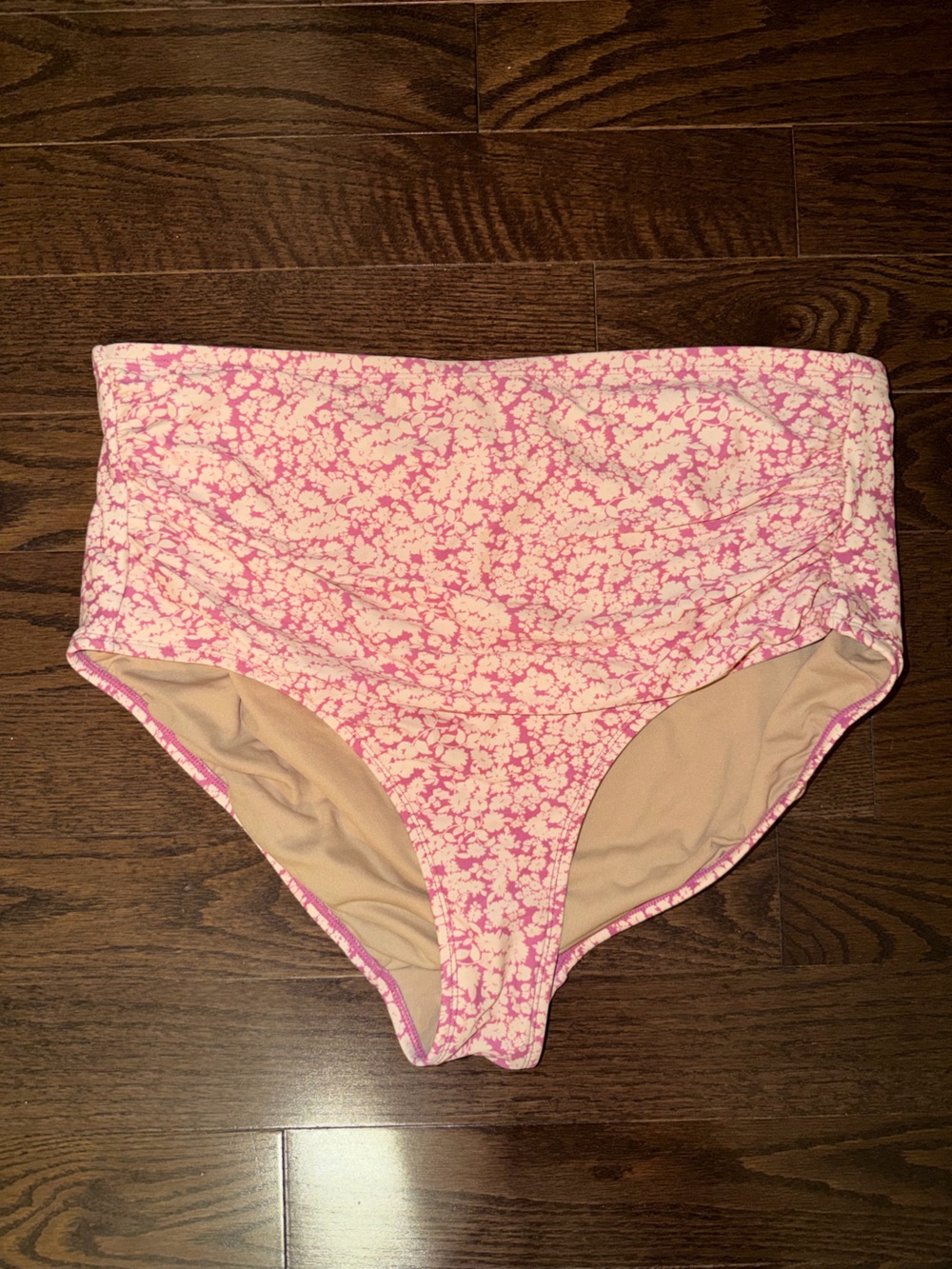 Women's Floral High Coverage Hipster Bikini Bottom - Kona Sol Pink 1X